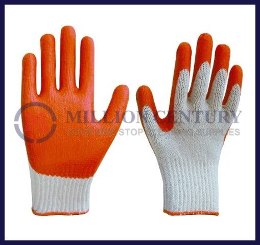 Plastic/Rubber Coated Glove - Orange