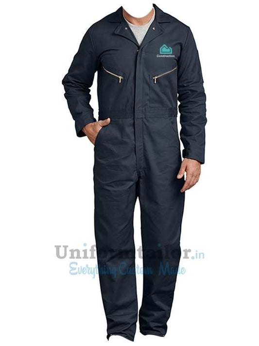 Overall uniform with embroidery back and pockets