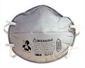 3M Particulate Respirator 8247, R95, with Nuisance Level Organic Vapor Relief 120 EA/Case