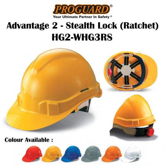 PROGUARD ADVANTAGE II SAFETY HELMET (STEALTH LOCK)