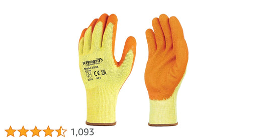 Plastic/Rubber Coated Glove - Orange
