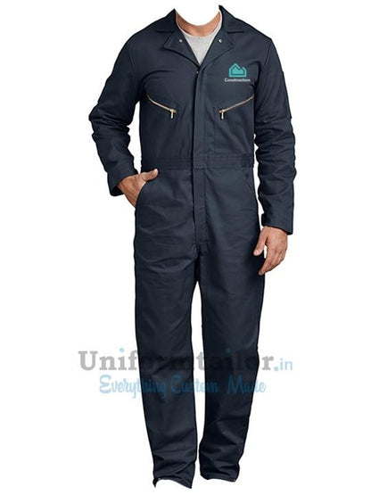 Overall uniform with embroidery back and pockets