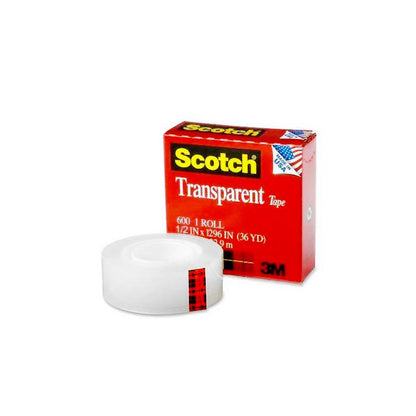 3M 600 Scotch Transparent Tape - ½ Inches